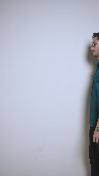 Crystal Teal Crisp Cotton Shirt