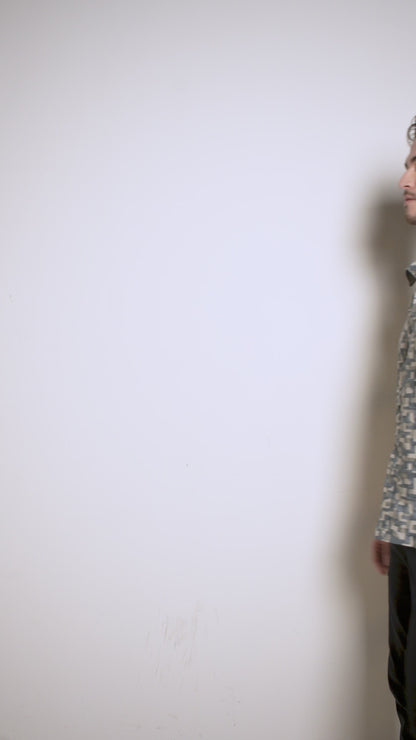Muted Grey Digital Print Abstract Shirt